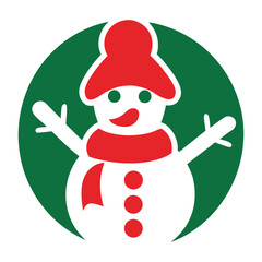 Cute magic santa snowman with hat and scarf Christmas elves xmas illustration vector clipart element isolated on a white background