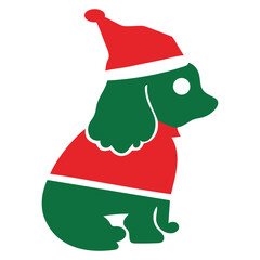 dog with christmas hat vector