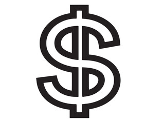 Minimalist money illustration with sleek black line art