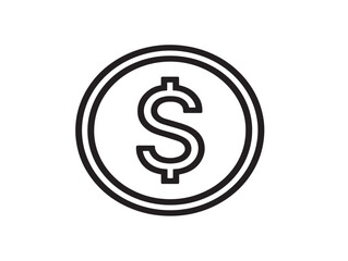 Clean currency icon design with professional vector lines