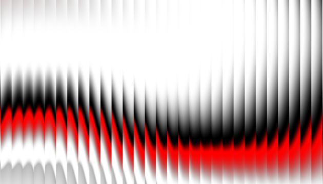 Red overlay ribbed texture with vertical lines. Transparent background Ripple gradient background design. Modern ripple glass texture effect.