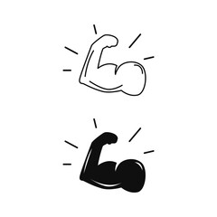 Muscle healthy hand body icon symbol design vector