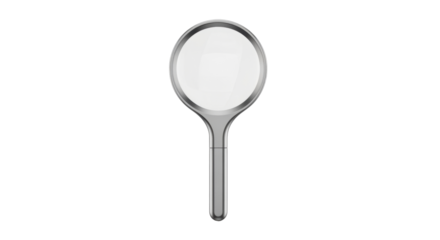 Isolated tool for zoom and visual exploration, silver magnifier for close observation