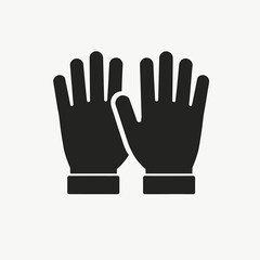 Obraz premium Protective gloves show safety at work, with black gloves for industrial use, construction or protection. Protection equipment in workshops include black gloves for hygiene.