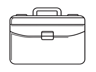Elegant professional briefcase icon drawn with clean vector lines