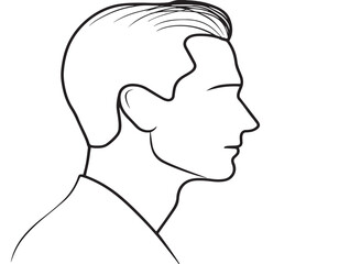 Profile icon 2D vector line art in a clean minimalist style black