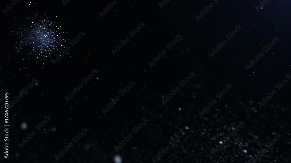 Wall mural ethereal slow motion particle field drifting in a dark void, seamlessly looping seamlessly looping, 