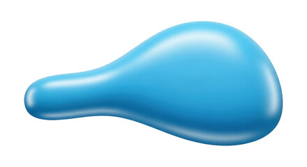 Isolated Azure Colored Balloon with Glossy Highlights for Party Decor and Advertisement