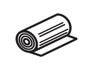 Roll up icon 2D vector line art in a clean minimalist illustration