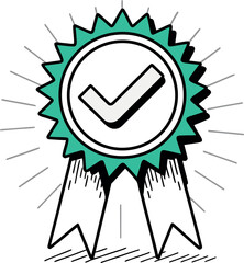 Bright vibrant teal abstract shape silhouette illustration