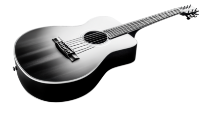 Acoustic Guitar on Transparent Background