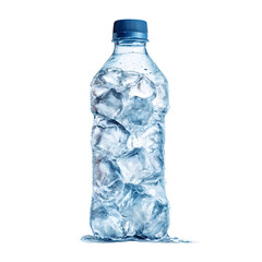 Refreshing Iced Water in Plastic Bottle Isolated Stock Photo