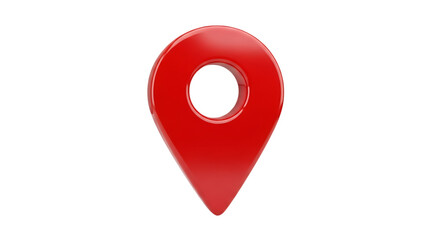 Shiny red gps pin icon symbol representing location and navigation technology