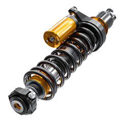 High-Quality Automotive Shock Absorber and Suspension Spring Close-up Image