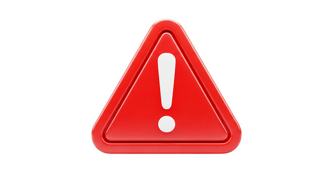 Red Warning Exclamation Mark - Danger & Alert Icon for Safety & Errors in PNG