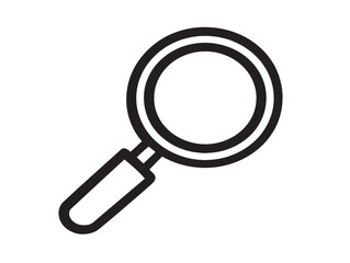 Search icon 2D vector line art in a clean minimalist graphic black