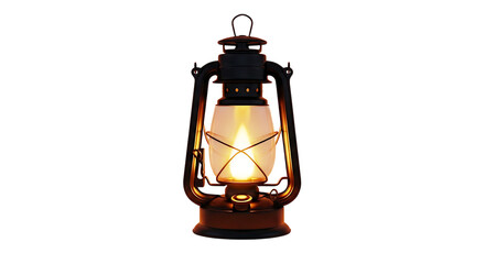 Glowing Vintage Kerosene Lantern | Rustic Light Source in PNG