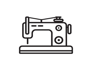 Sewing icon 2D vector line art in a clean minimalist graphic black