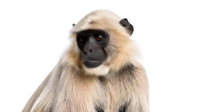 Close-up profile of a langur monkey