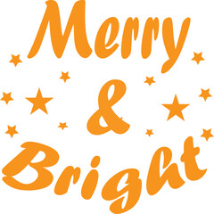 "Festive Merry & Bright Typography Design"