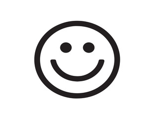 Fototapeta premium Smiley face icon 2D vector line art in a clean minimalist style