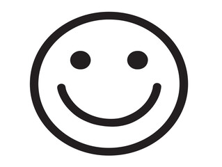 Smiley face icon 2D vector line art in a clean minimalist design