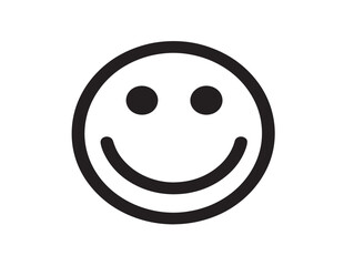 Smiley face icon 2D vector line art in a clean minimalist graphic