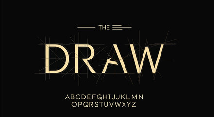 Obraz premium gold custom font vector on black background for luxury logo branding and elegant marketing projects