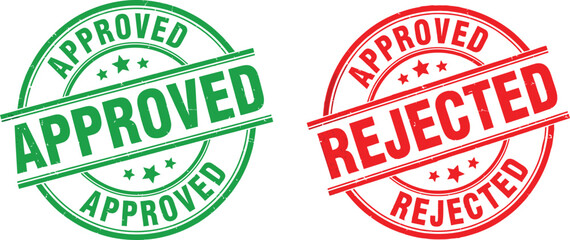 approved and rejected stamp vector set for business projects decisions and presentation graphics