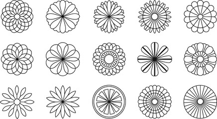 Vector art of set of flower icons.