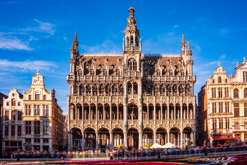 Flower carpet at Grand Place in Brussels city, Belgium