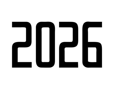 Bold black number 2026 for future year - Powered by Adobe