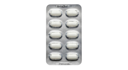 Isolated strip of medication blister packs for individual doses of drugs in pharmaceutical industry