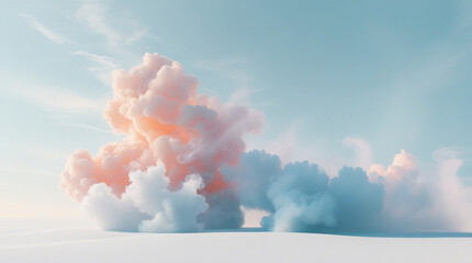 White Background Smoke Cloud Concept