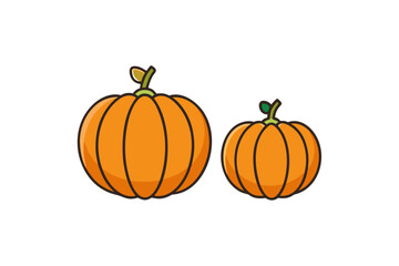 Pumpkin collection, isolated vector pack, Thanksgiving holiday isolated on white