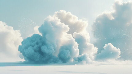 White Background Smoke Cloud Concept