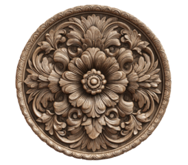 Ornate, circular wood carving