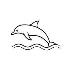 Obraz premium Dolphin jumping over the waves art on transparent background silhouette