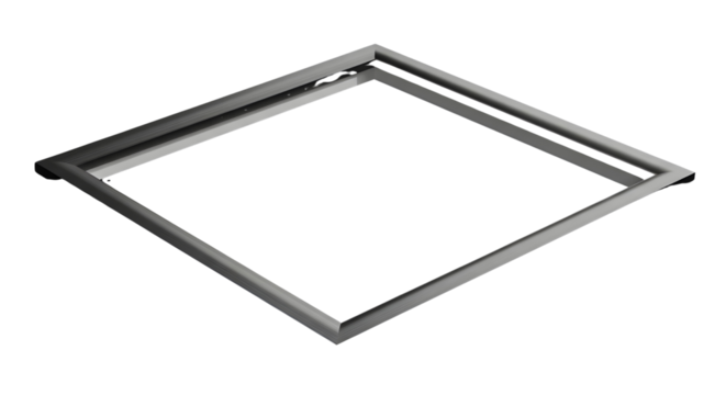 Minimalist metallic square frame border abstract design element isolated on white background