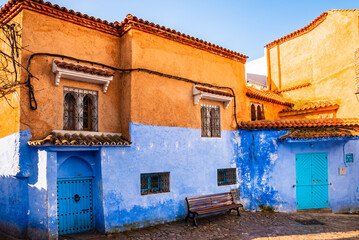 Streets and houses of Chefchaouen, Morocco, the Blue city