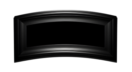 Isolated black arched banner frame for text or logo design element on white background