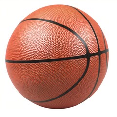 Fototapeta premium Basketball clipart isolated on white background, hyper-realistic 2D perspective sports equipment.