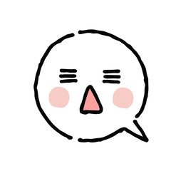 呆れ（嫌そうな顔）・手描き・白地ふきだし