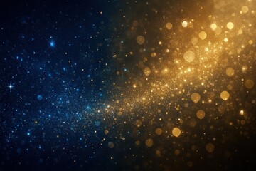 A glamorous dual-tone background blending radiant sapphire blue and luminous metallic gold