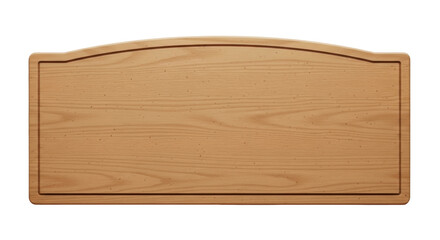 Isolated Light Wood Cutting Board With Groove, Rectangular Design With Curved Top Edge