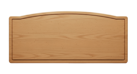 Isolated Light Wood Cutting Board With Groove, Rectangular Design With Curved Top Edge