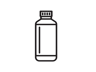 Water bottle icon 2D vector line art in a clean minimalist graphic