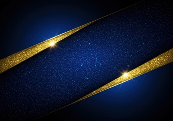 A bold triple-tone luxury background featuring deep royal blue, glowing metallic gold, and sleek jet black gradients.