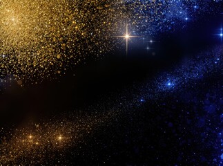 A bold triple-tone luxury background featuring deep royal blue, glowing metallic gold, and sleek jet black gradients.