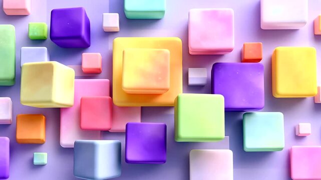 Colorful Geometric Shapes on Purple Background for Creative Design Projects